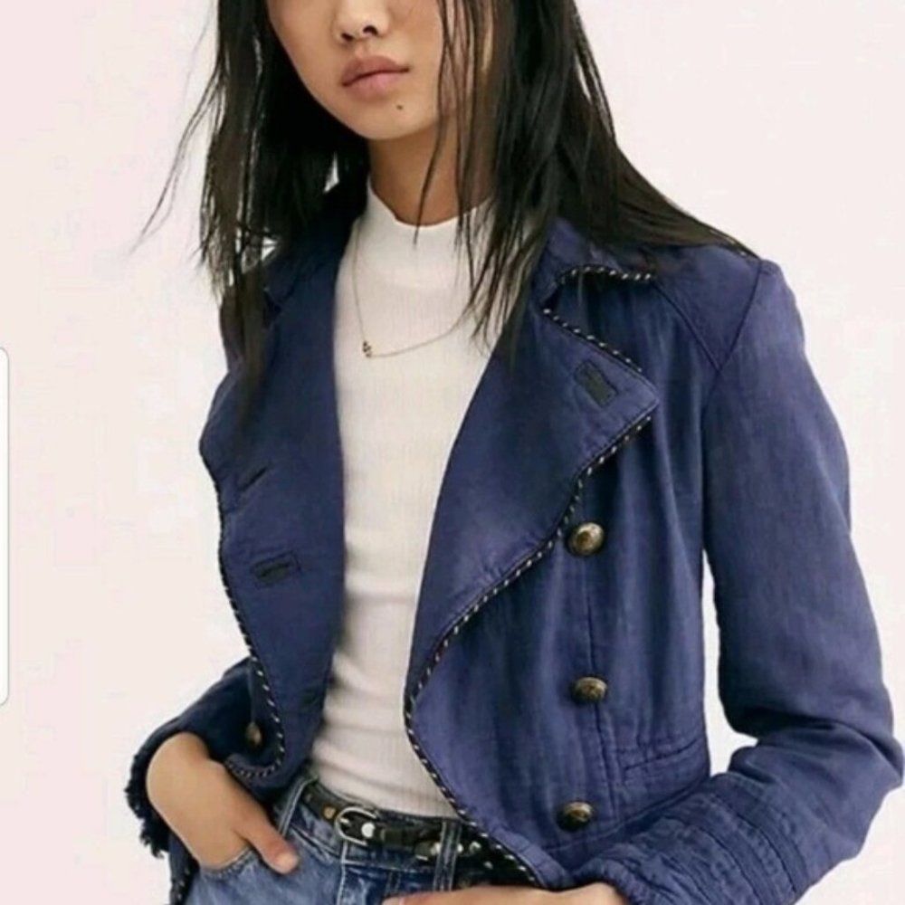 NWOT Free People Night Sky Military Jacket